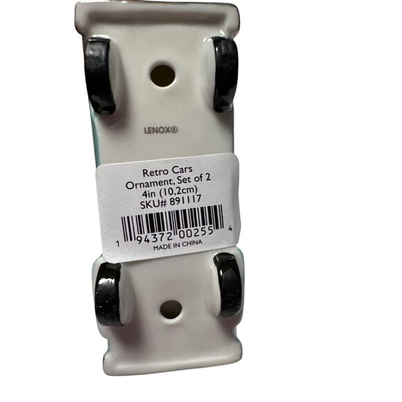 Lenox Retro Cars Ornament Set Of 2 4-Inch Ceramic Holiday Decorations - Picture 12 of 13